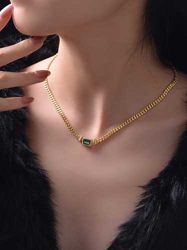 Geometrische Luxus-Halskette aus 925er Sterlingsilber mit hohem Karbondiamanten