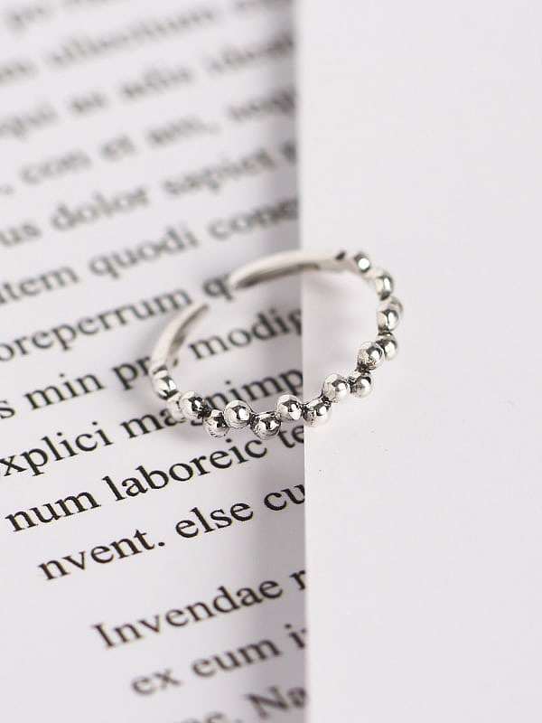 925 Sterling Silver Geometric Minimalist Bead Ring
