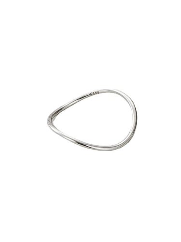 Anel de banda minimalista redondo de prata esterlina 925