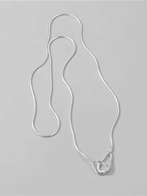 Collar de cadena de hueso de serpiente minimalista de plata de ley 925