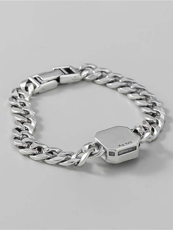 Bracelet chaîne creuse vintage géométrique en argent sterling 925
