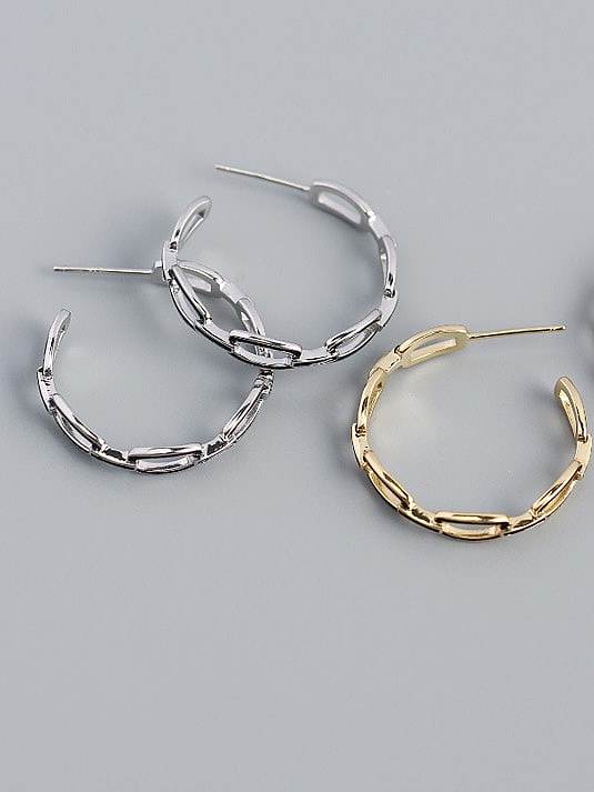 Boucles d'oreilles créoles minimalistes géométriques en argent sterling 925 avec zircon cubique