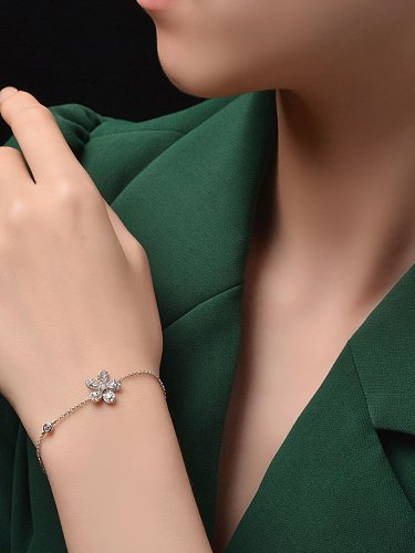 Zierliches Armband aus 925er Sterlingsilber mit Diamanten und Diamanten