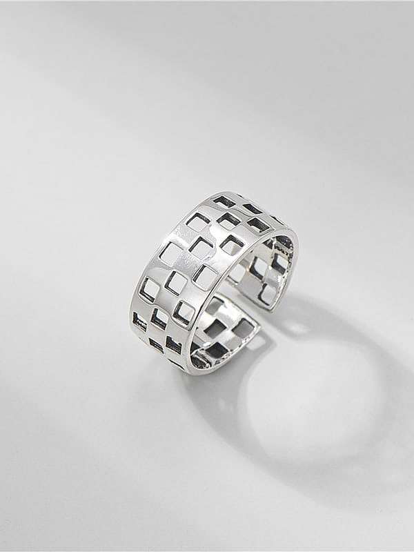 925 Sterling Silver Geometric Vintage Band Ring