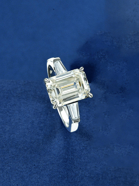 Anel de prata esterlina 925 alto carbono diamante diamante com aliança delicada