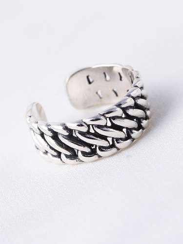 925 Sterling Silver Geometric Vintage Band Ring