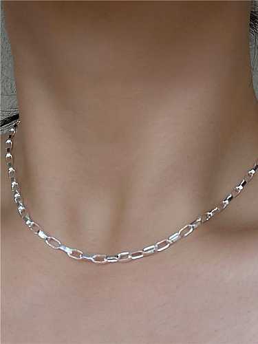 925 Sterling Silber geometrische minimalistische Hohlkette Halskette