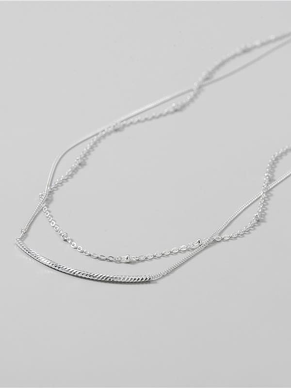 Collar minimalista de múltiples hilos de plata esterlina 925