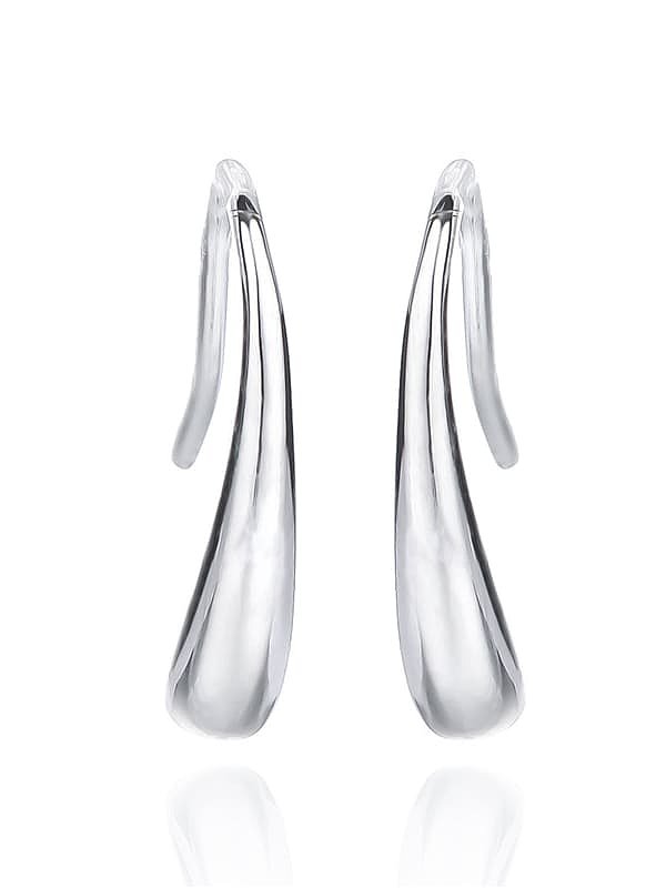 925 Sterling Silver Water Drop Minimalist Huggie Earring