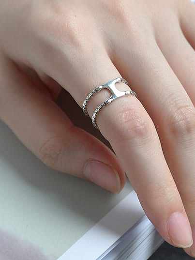 925 Sterling Silver Letter Vintage Stackable Ring