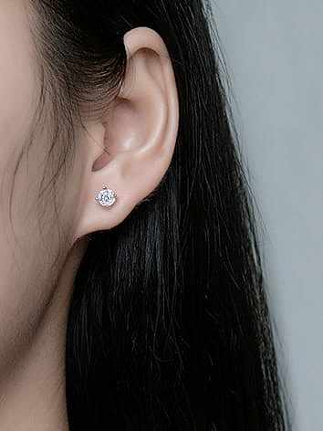 Boucles d'oreilles rondes minimalistes en argent sterling 925 avec zircon cubique