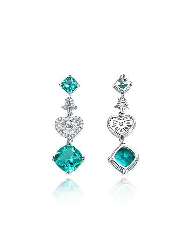 925 Sterling Silver High Carbon Diamond Heart Luxury Earring