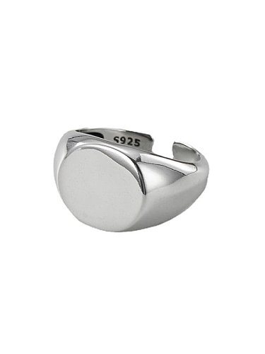 Anillo de banda minimalista geométrico de plata de ley 925