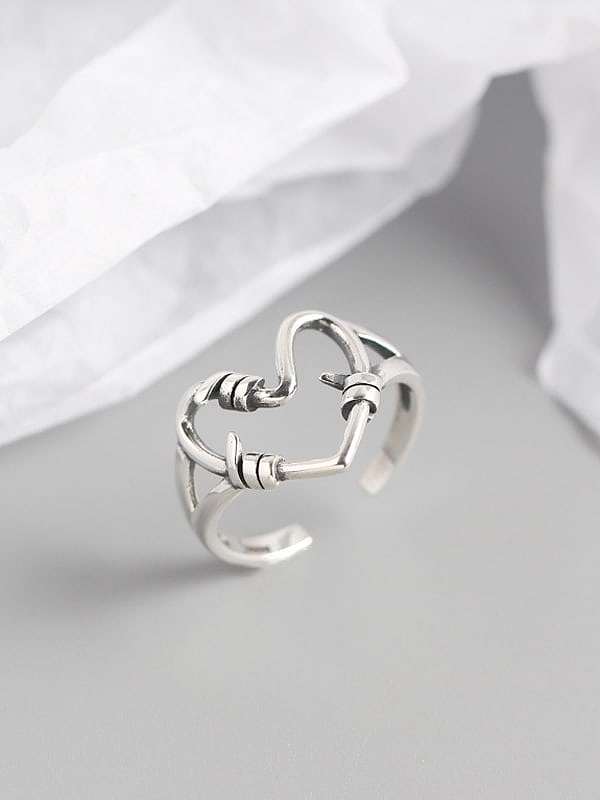 925 Sterling Silver Heart Trend Band Ring