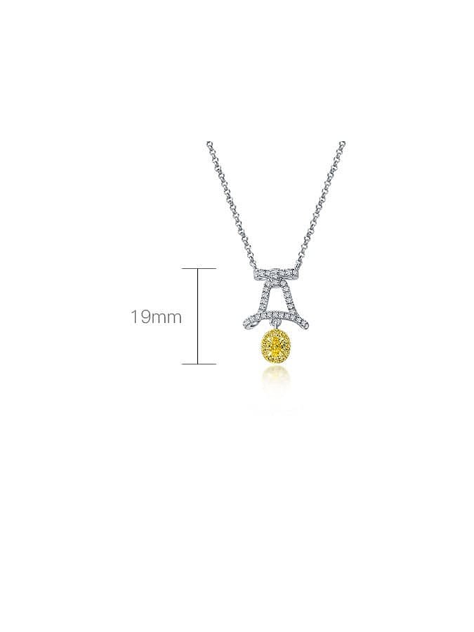 925 Sterling Silver High Carbon Diamond Yellow Water Drop Luxury Necklace