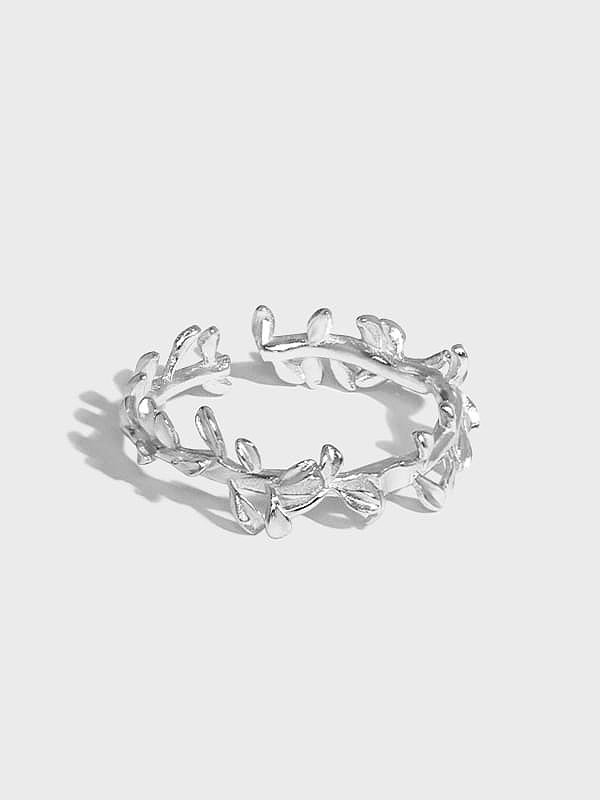 925 Sterling Silver Tree Leaf Minimalist Band Ring