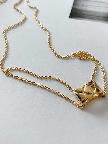 Halskette mit minimalistischem Diamantmuster aus 925er Sterlingsilber