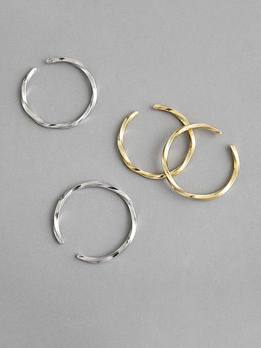 Anéis de prata esterlina 925 com grãos torcidos lisos e simplistas de tamanho livre