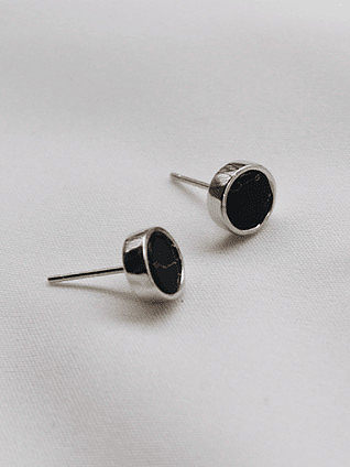 925 Sterling Silver Turquoise Geometric Vintage Stud Earring