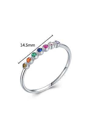 925 Sterling Silver Cubic Zirconia Round Classic Band Ring
