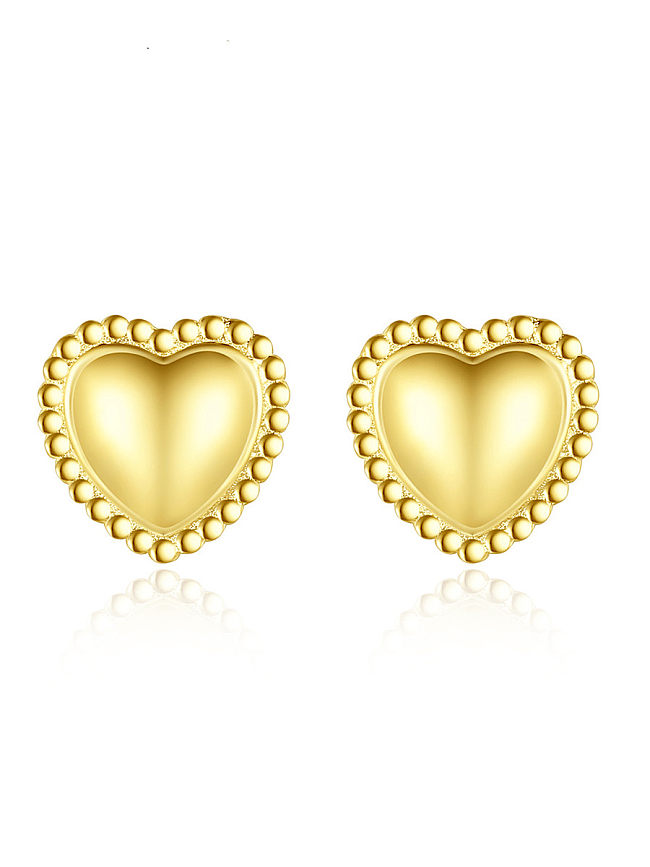 925 Sterling Silver Heart Minimalist Stud Earring