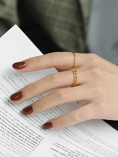 Unregelmäßiger minimalistischer Ring in freier Größe aus 925er Sterlingsilber