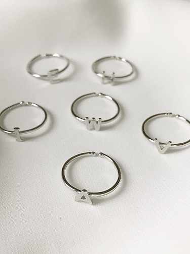 925 Sterling Silber 26 Englischer Buchstabe minimalistisch Free Size Midi Ring