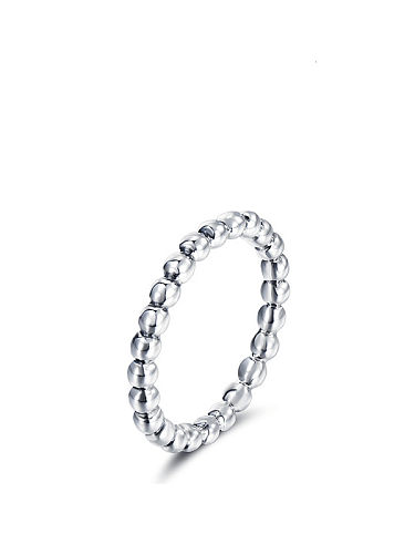 925 Sterling Silver Round Minimalist Bead Ring