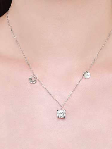 925 Sterling Silver Cubic Zirconia Geometric Minimalist Necklace