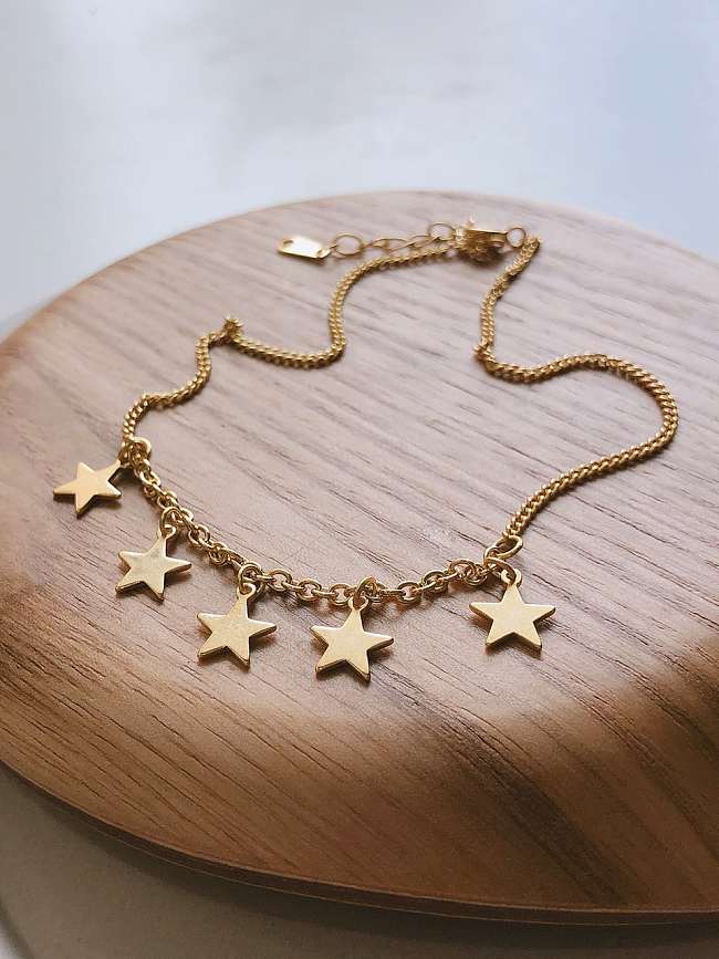 Bracelet de cheville étoile minimaliste en argent sterling 925