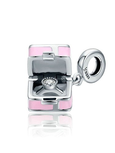 925 silver cute gift box charms
