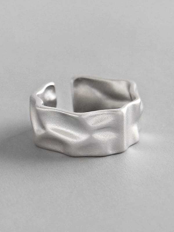 925 Sterling Silver Irregular Minimalist Free Size Band Ring