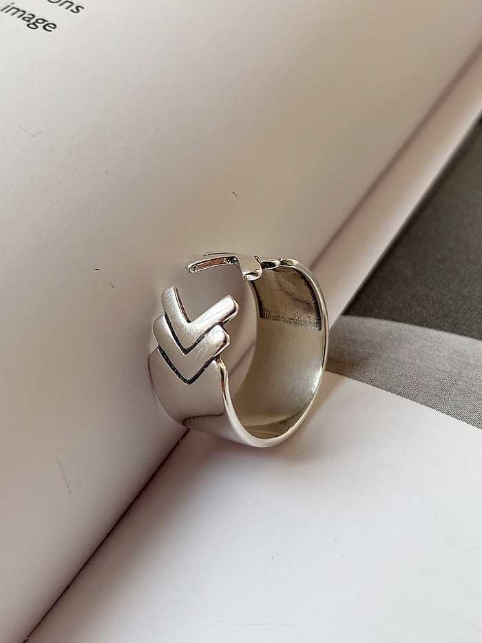 925 Sterling Silver Irregular Vintage Arrow Band Ring