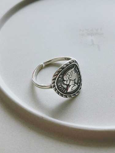 خاتم من الفضة الإسترليني عيار 925 مستدير من الإليزابيثي