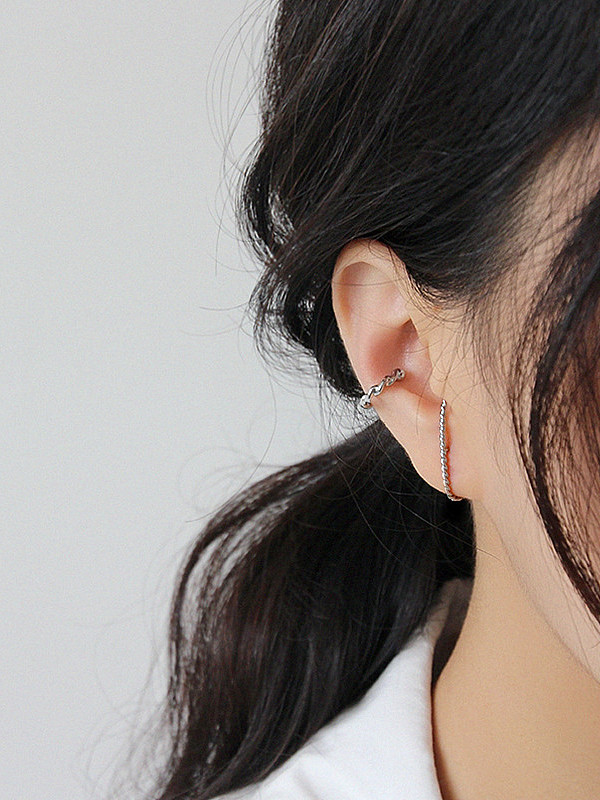 925 Sterling Silver With Hemp Flowers Personality Irregular Stud Earrings