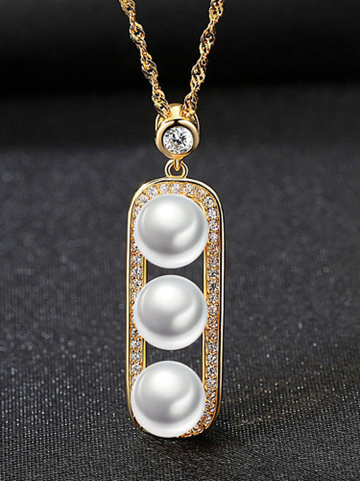 Collar de perlas naturales de agua dulce de 8-9 mm de plata esterlina Fashion Pod