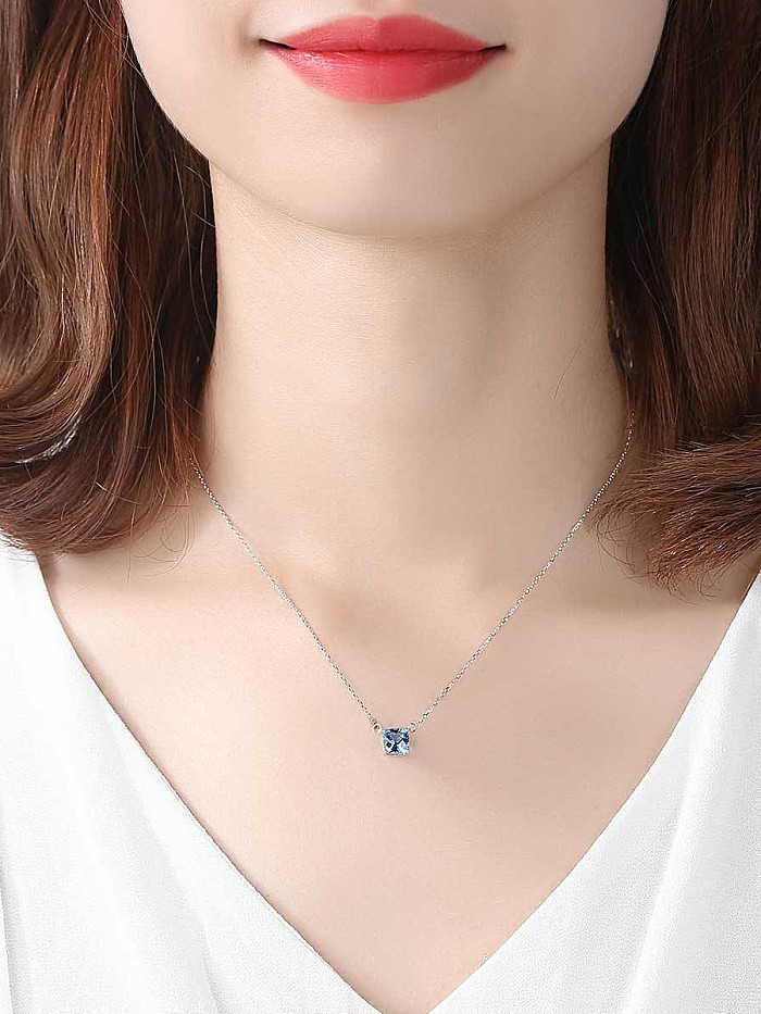 925 Sterling Silver With Delicate Square Necklaces