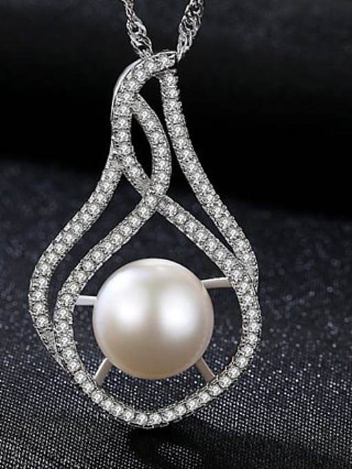 Collar de perlas de agua dulce de perlas irregulares de moda de plata esterlina 925