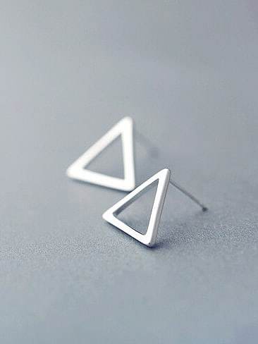Brinco geométrico minimalista prata esterlina 925