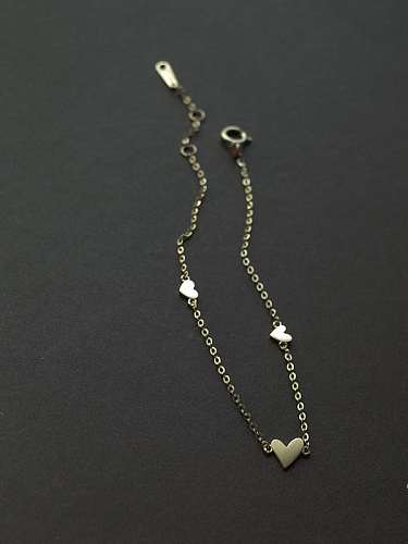 925 Sterling Silver Heart Dainty Adjustable Bracelet