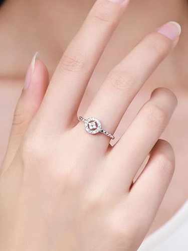 925 Sterling Silver Cubic Zirconia Cross Dainty Band Ring
