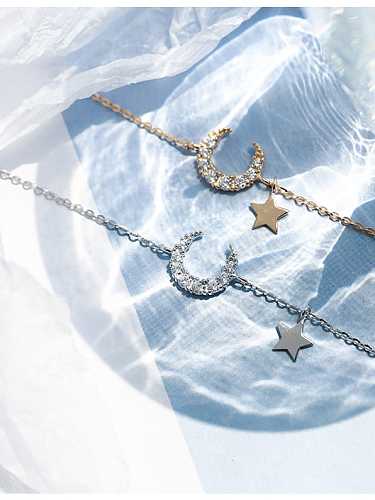 Pulsera Ajustable Delicada Con Estrella De Circonitas Cúbicas De Plata De Ley 925