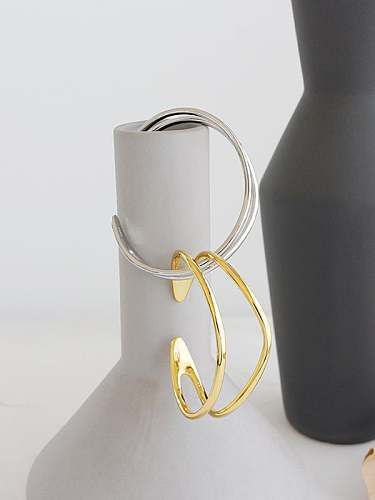 Bracelet manchette minimaliste géométrique en argent sterling 925