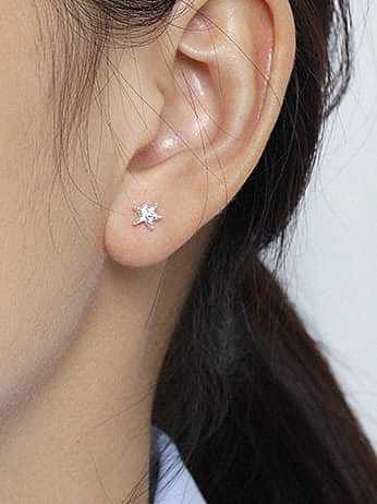 925 Sterling Silver Star Vintage Stud Earring