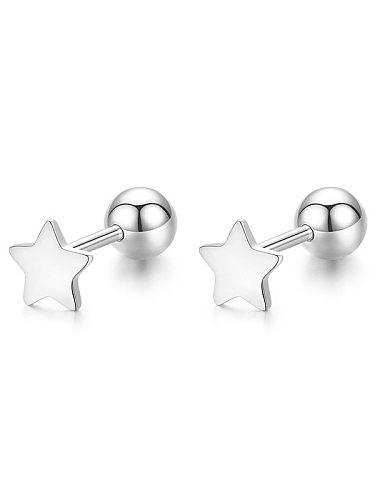 Minimalistischer Ohrstecker aus 925er Sterlingsilber mit fünfzackigen Sternen