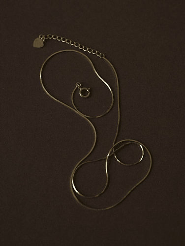 Collier chaîne minimaliste en os de serpent en argent sterling 925