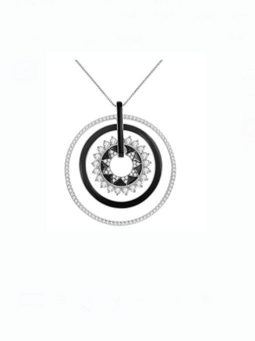 Collar delicado geométrico granate de plata esterlina 925