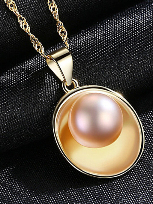 Colliers ovales simplistes en argent sterling 925 avec perle artificielle