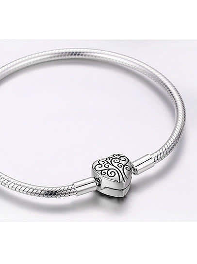 925 silver cute heart Chain Bracelet