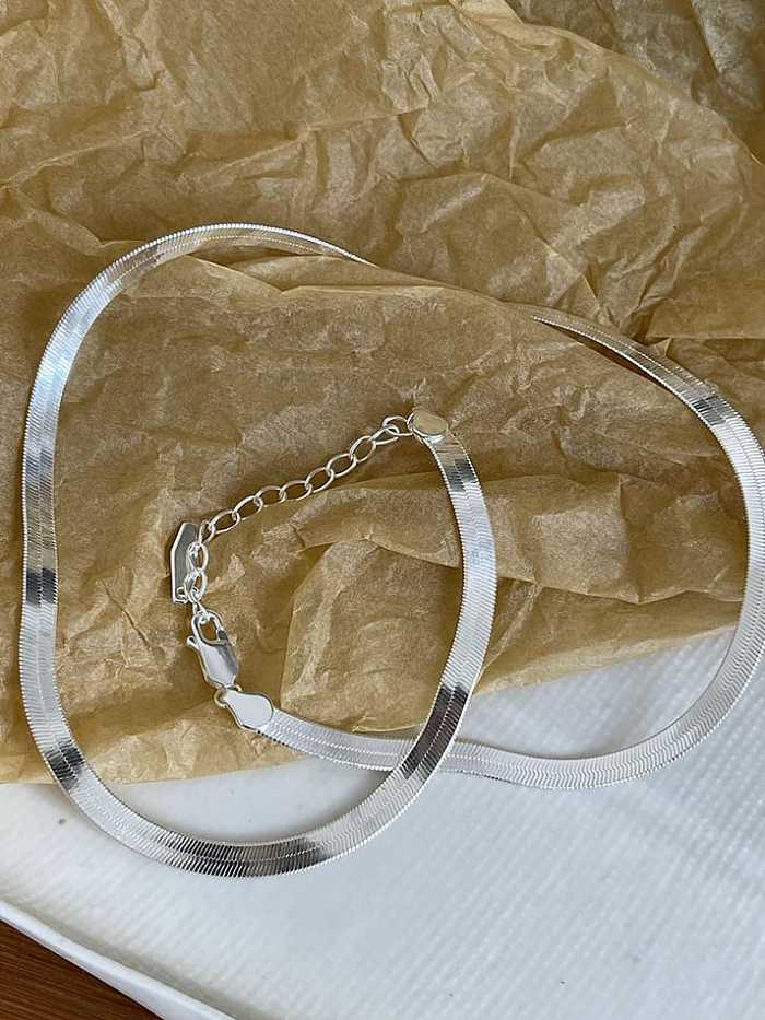 Colar minimalista de corrente de cobra em prata esterlina 925